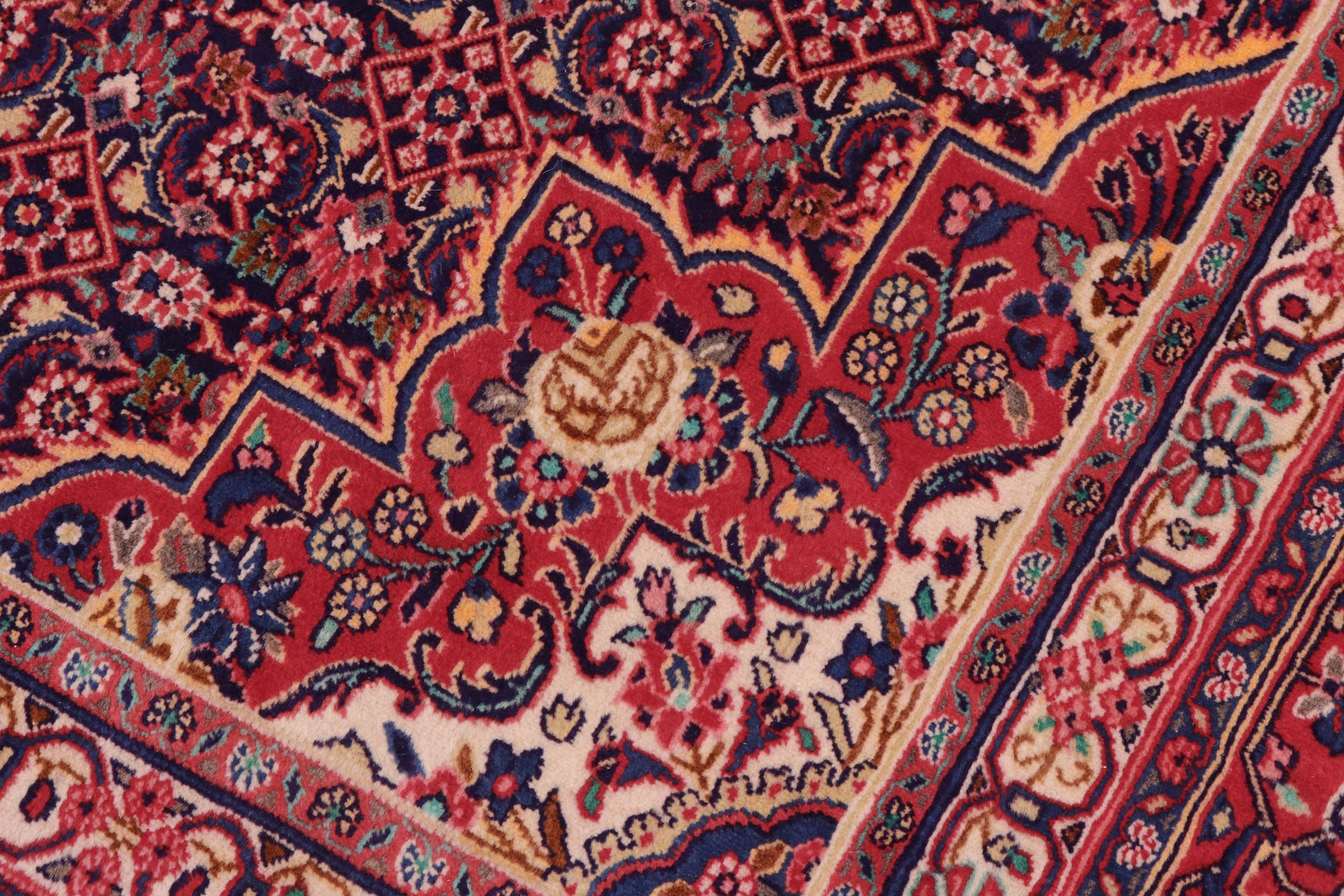 handmade Traditional Tabriz Blue Red Hand Knotted RECTANGLE 100% WOOL area rug 10 x 13