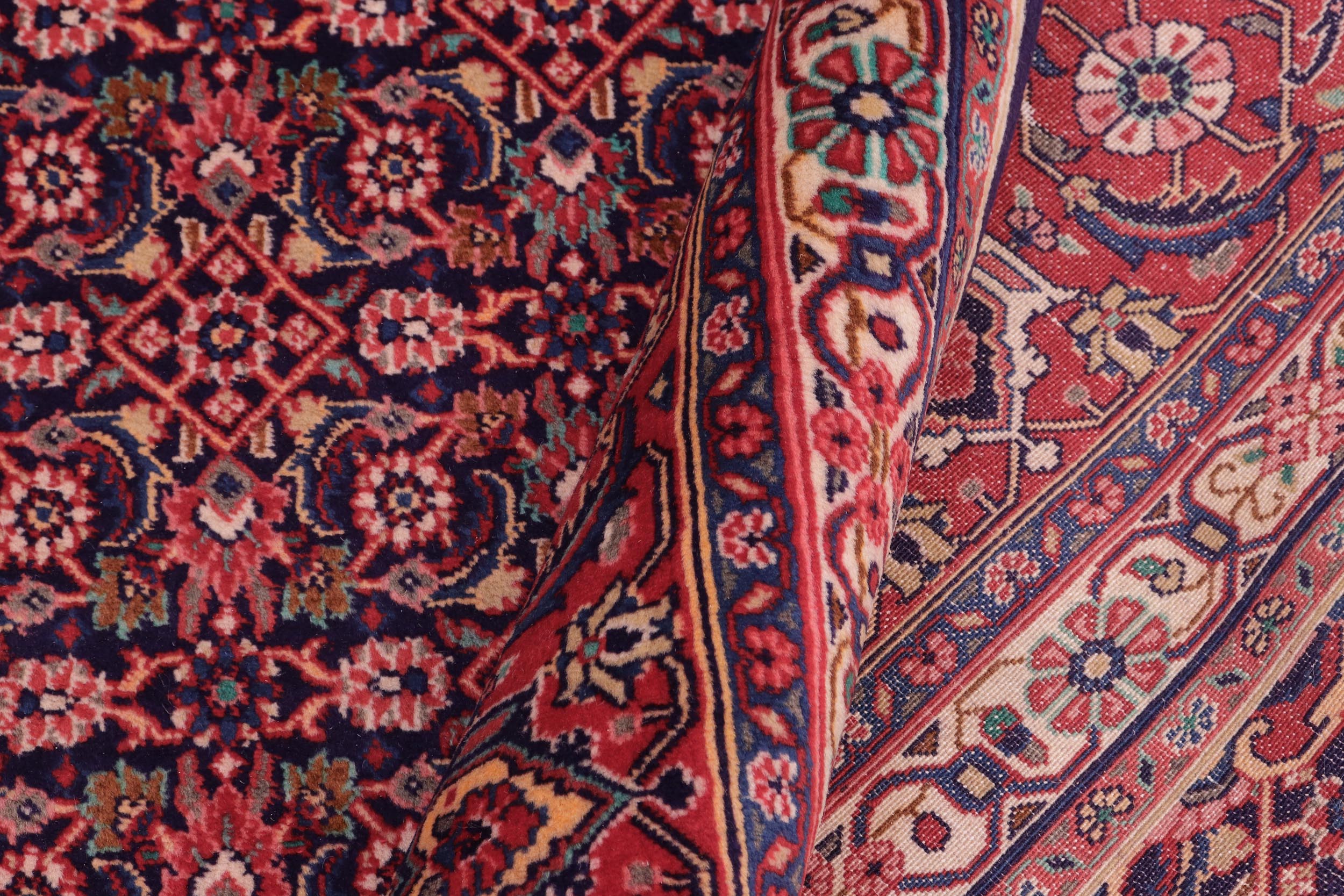 handmade Traditional Tabriz Blue Red Hand Knotted RECTANGLE 100% WOOL area rug 10 x 13