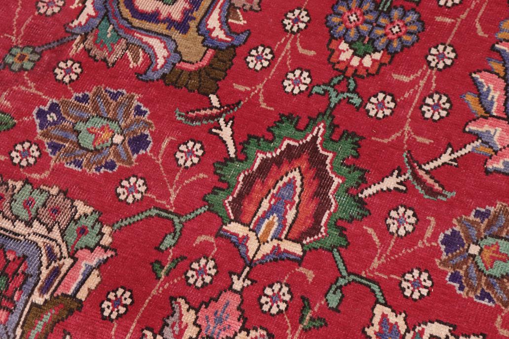 Traditional handmade Persian vintage distressed Red Blue Hand Knotted RECTANGLE 100% WOOL area rug 10 x 15