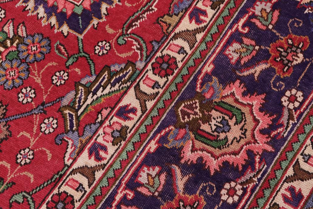 Traditional handmade Persian vintage distressed Red Blue Hand Knotted RECTANGLE 100% WOOL area rug 10 x 15