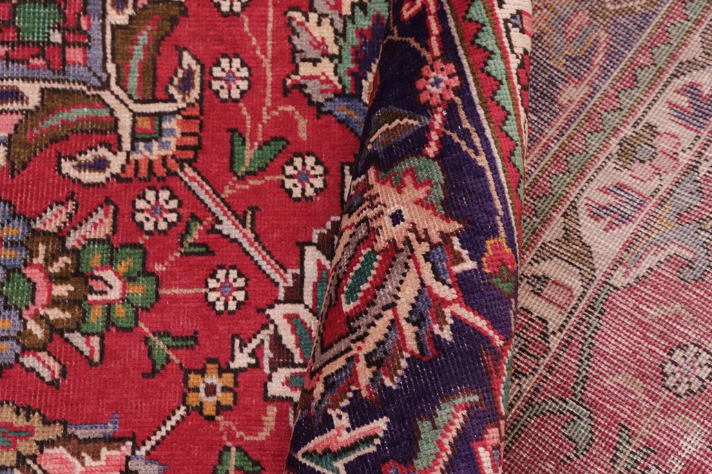 Traditional handmade Persian vintage distressed Red Blue Hand Knotted RECTANGLE 100% WOOL area rug 10 x 15