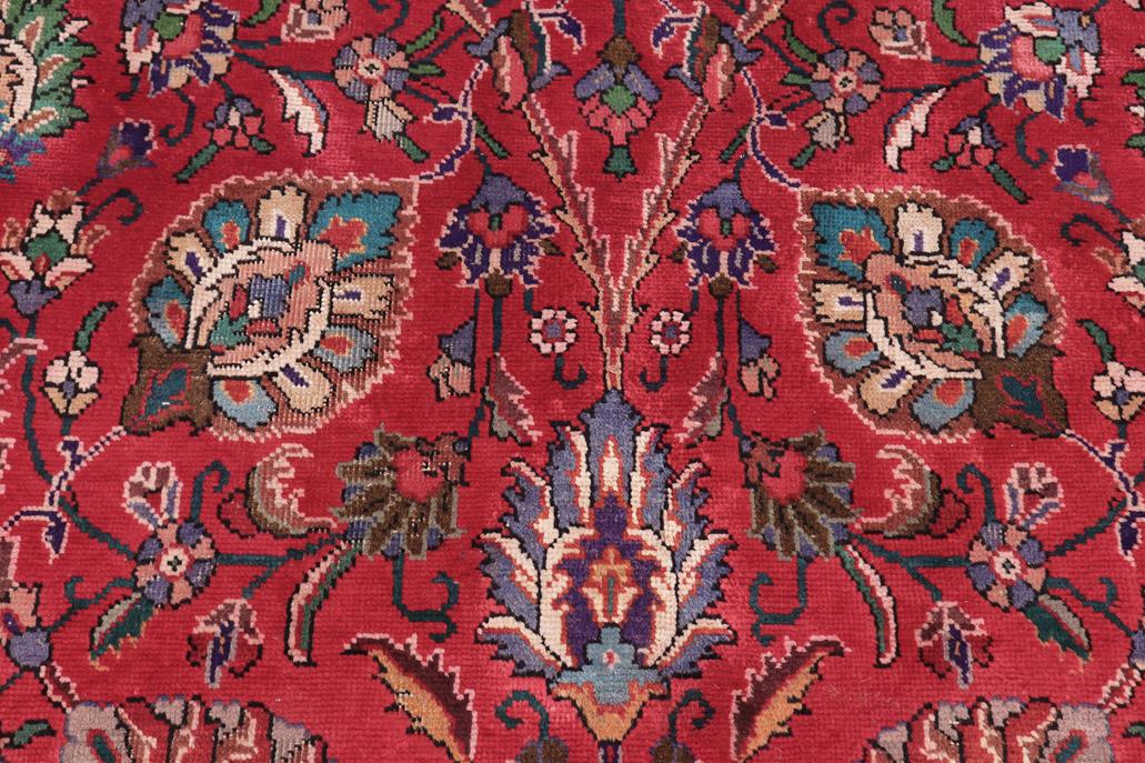 Traditional handmade Persian vintage distressed Red Purple Hand Knotted RECTANGLE 100% WOOL area rug 10 x 13