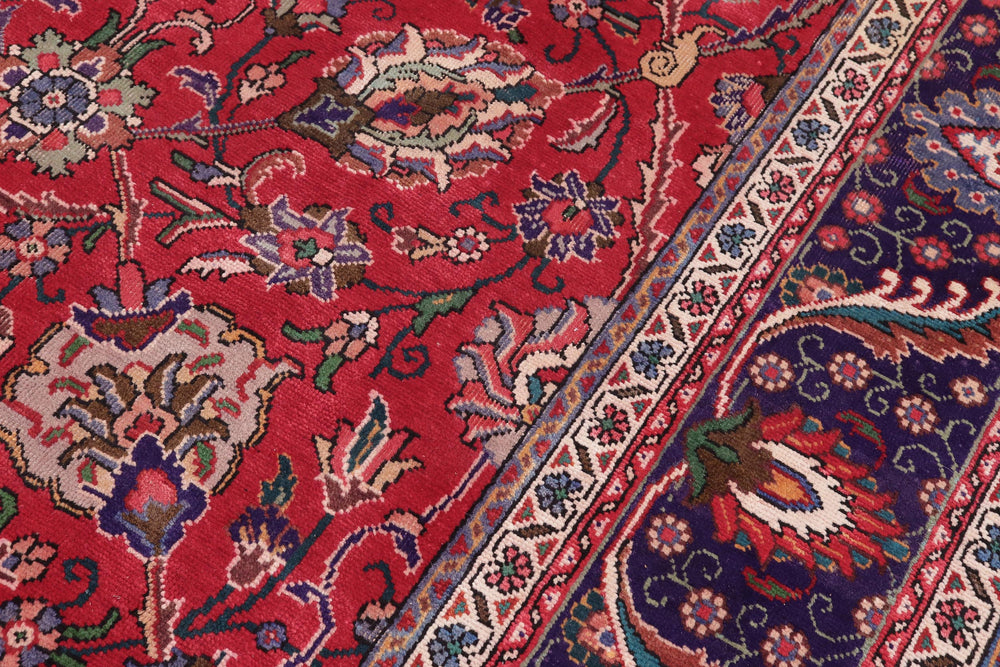 handmade Transitional Tabriz Red Purple Hand Knotted RECTANGLE 100% WOOL area rug 10' x 13'