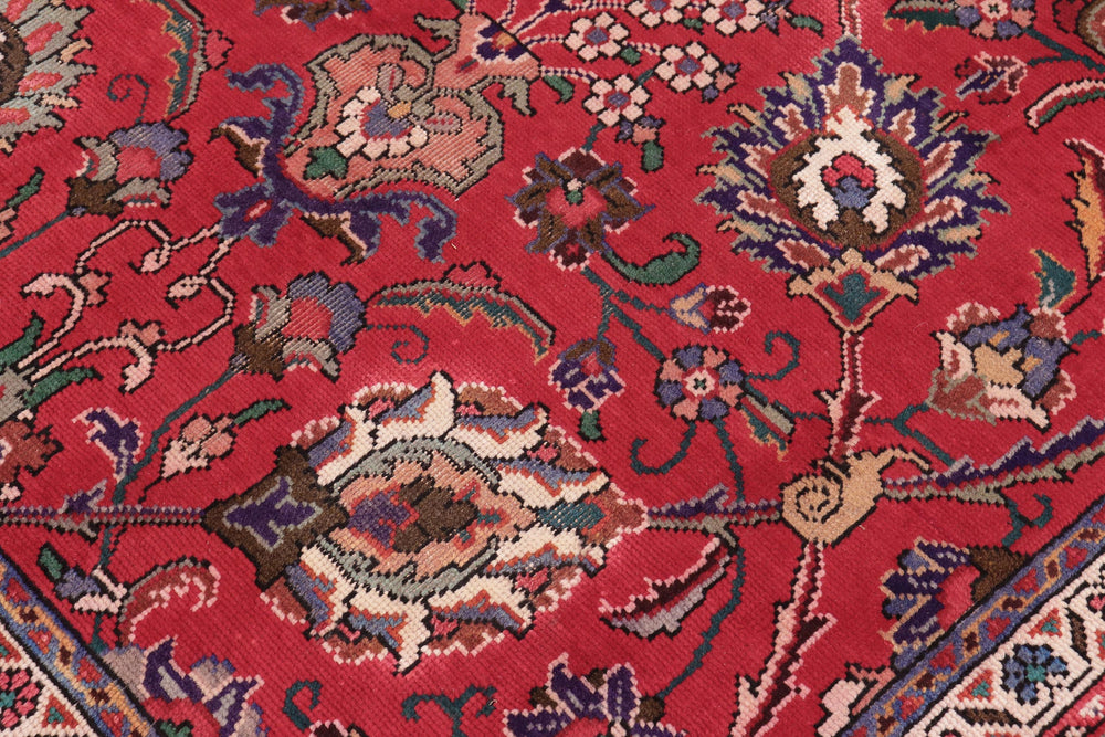 handmade Transitional Tabriz Red Purple Hand Knotted RECTANGLE 100% WOOL area rug 10' x 13'