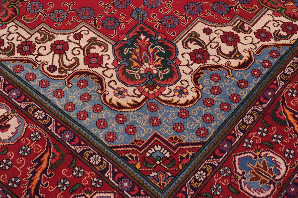 Traditional handmade Persian vintage distressed Red Blue Hand Knotted RECTANGLE 100% WOOL area rug 10 x 13