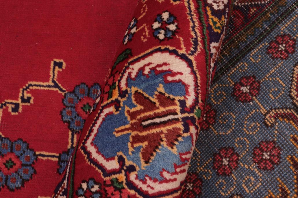 Traditional handmade Persian vintage distressed Red Blue Hand Knotted RECTANGLE 100% WOOL area rug 10 x 13