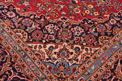 handmade Traditional Kashan Red Purple Hand Knotted RECTANGLE 100% Wool Pile area rug 10x13
