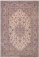 handmade Traditional Nahin Beige Tan Hand Knotted RECTANGLE 100% Wool Pile area rug 8x12