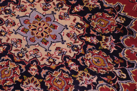 handmade Vintage Kashan Red Purple Hand Knotted RECTANGLE 100% WOOL area rug 10' x 14'