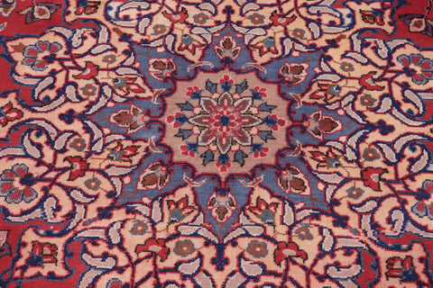 handmade Vintage Kashan Red Blue Hand Knotted RECTANGLE 100% WOOL area rug 10' x 13'