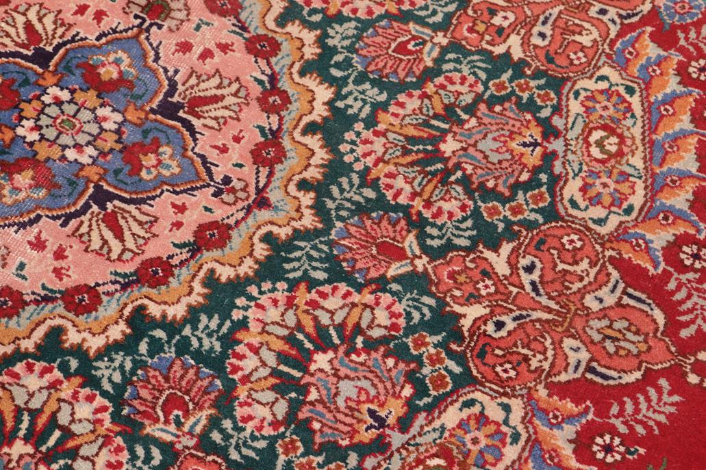 Traditional handmade Persian vintage distressed Red Green Hand Knotted RECTANGLE 100% WOOL area rug 10 x 13