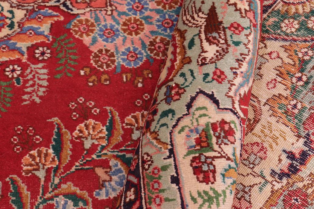 Traditional handmade Persian vintage distressed Red Green Hand Knotted RECTANGLE 100% WOOL area rug 10 x 13