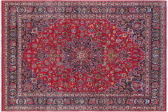 handmade Traditional Kashan Red Blue Hand Knotted RECTANGLE 100% WOOL area rug 10 x 13
