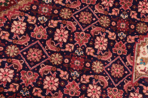 handmade Traditional Tabriz Mahi Blue Red Hand Knotted RECTANGLE 100% WOOL area rug 10 x 13