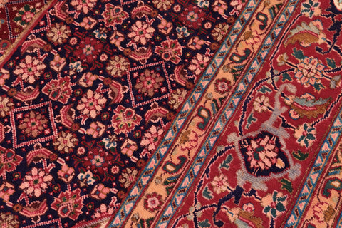 handmade Traditional Tabriz Mahi Blue Red Hand Knotted RECTANGLE 100% WOOL area rug 10 x 13