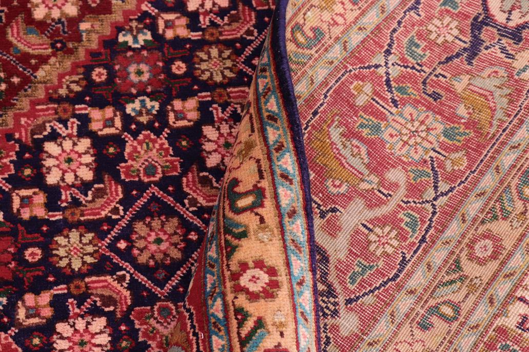 handmade Traditional Tabriz Mahi Blue Red Hand Knotted RECTANGLE 100% Wool Pile area rug 10x13