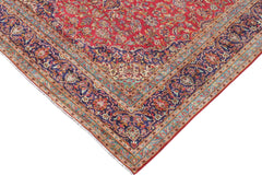 handmade Traditional Kashan Red Blue Hand Knotted RECTANGLE 100% WOOL area rug 10 x 15