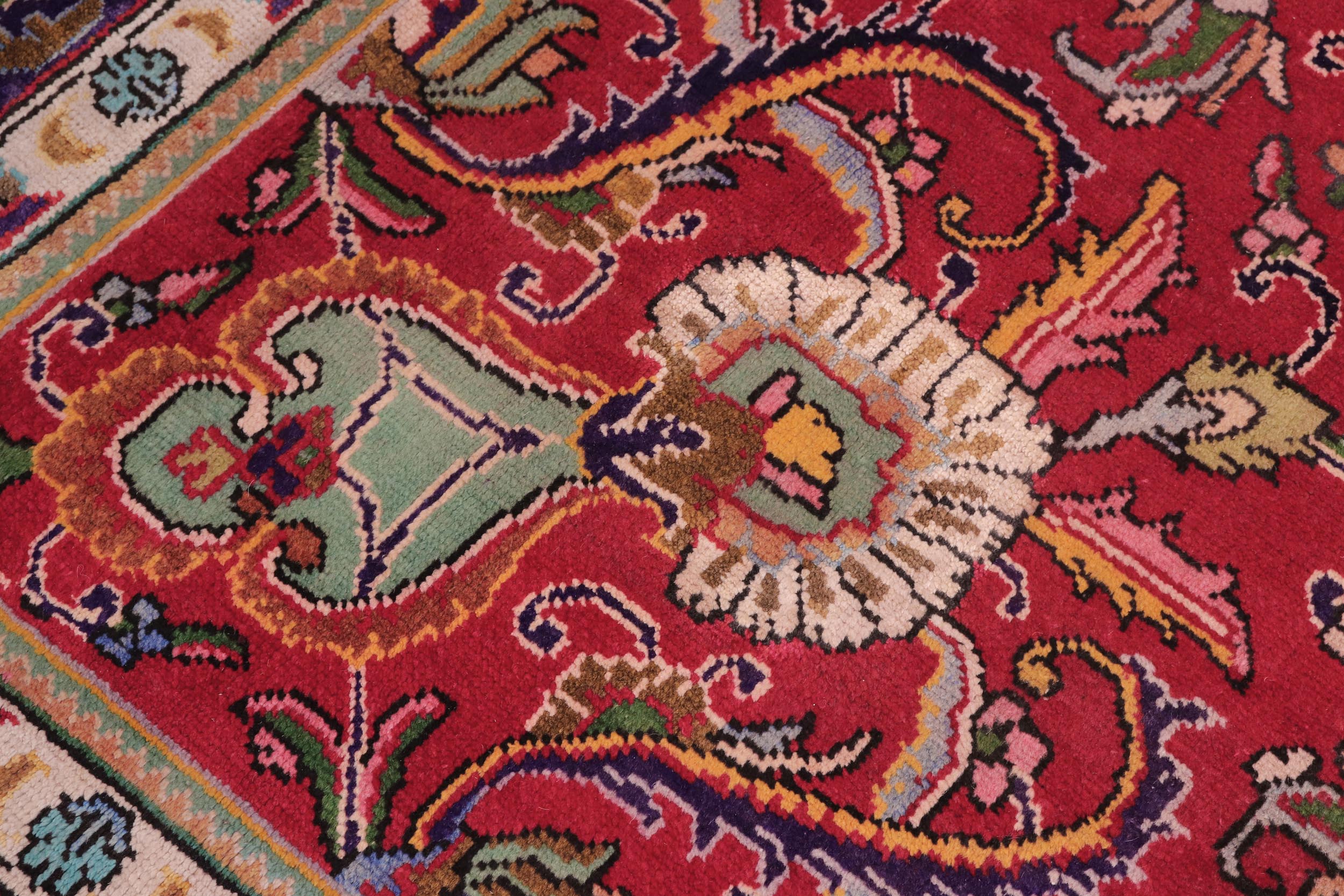 handmade Traditional Tabriz Red Purple Hand Knotted RECTANGLE 100% WOOL area rug 8 x 11