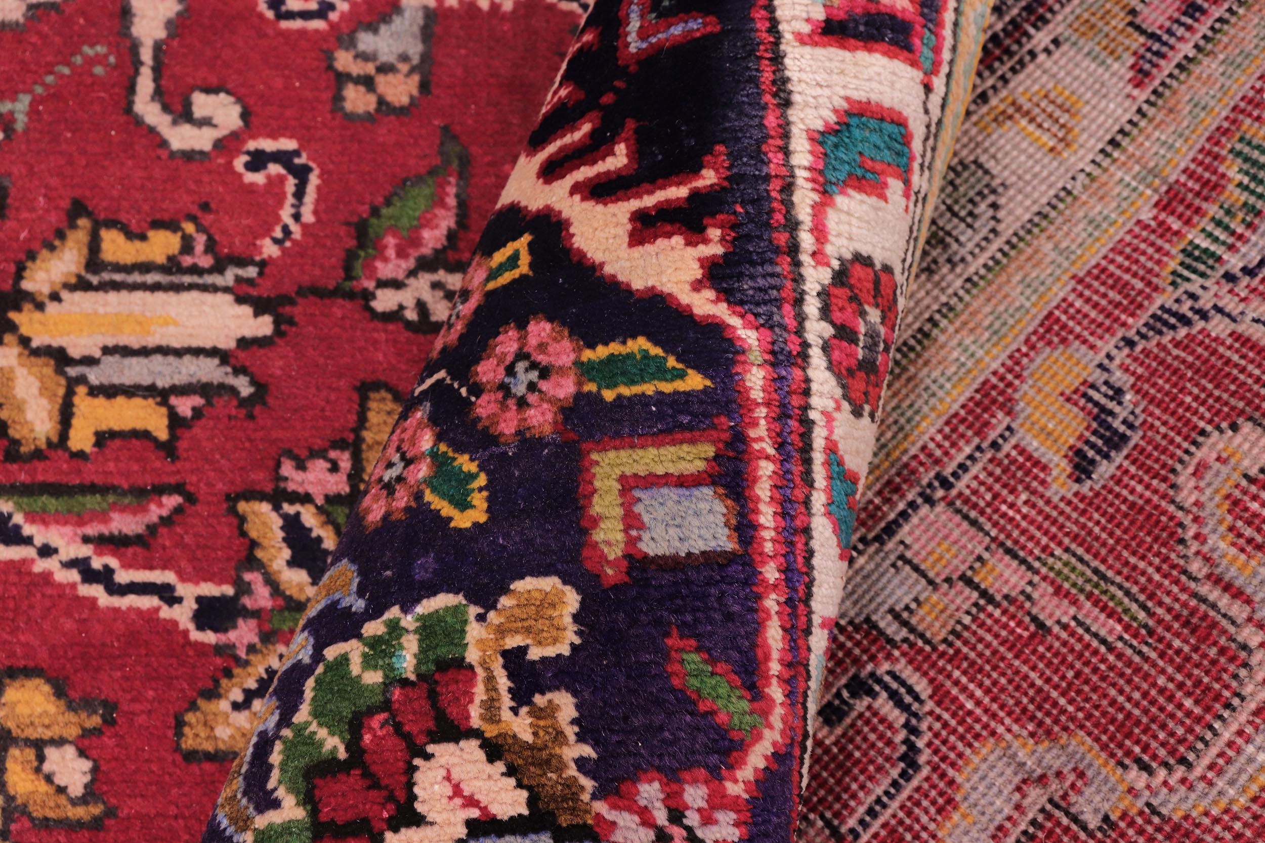 handmade Traditional Tabriz Red Purple Hand Knotted RECTANGLE 100% WOOL area rug 8 x 11