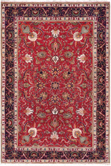 handmade Traditional Tabriz Red Purple Hand Knotted RECTANGLE 100% Wool Pile area rug 8x11