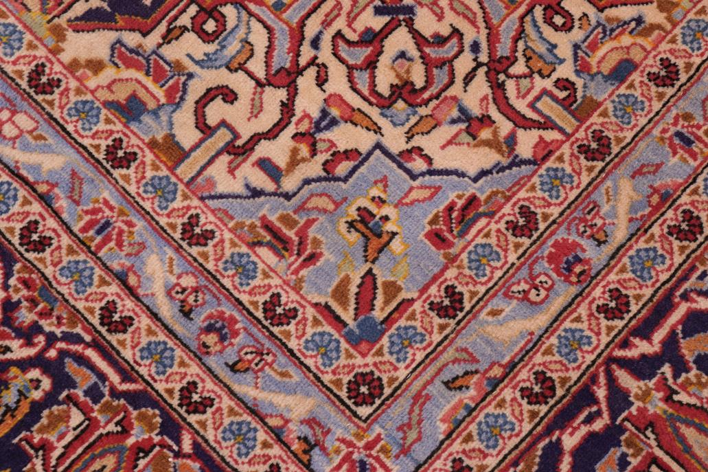 handmade Traditional Kashan Red Purple Hand Knotted RECTANGLE 100% Wool Pile area rug 8x12