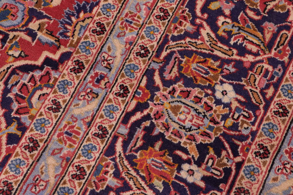 handmade Traditional Kashan Red Purple Hand Knotted RECTANGLE 100% WOOL area rug 8 x 12