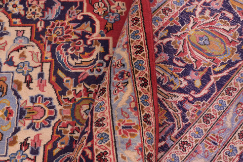 handmade Traditional Kashan Red Purple Hand Knotted RECTANGLE 100% WOOL area rug 8 x 12