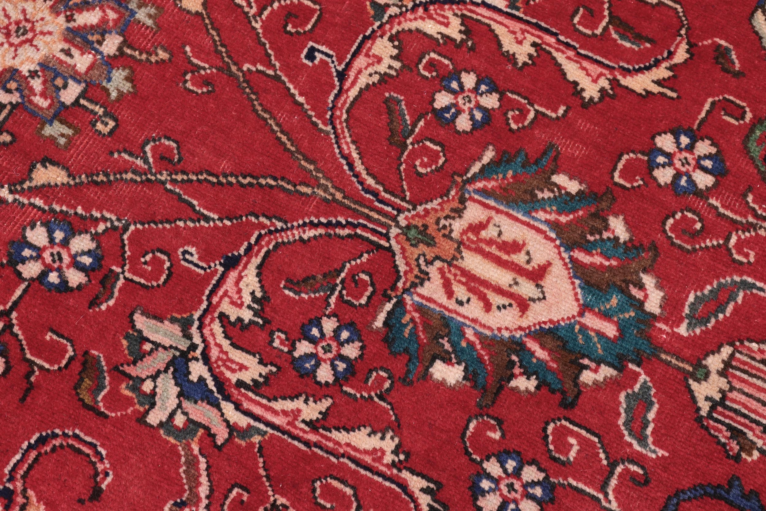 handmade Vintage Tabriz Red Beige Hand Knotted RECTANGLE 100% WOOL area rug 9' x 12'
