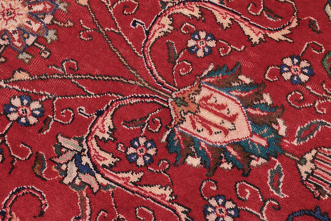handmade Vintage Tabriz Red Beige Hand Knotted RECTANGLE 100% WOOL area rug 9' x 12'