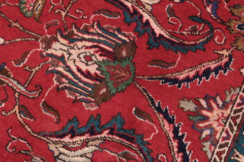 handmade Vintage Tabriz Red Beige Hand Knotted RECTANGLE 100% WOOL area rug 9' x 12'