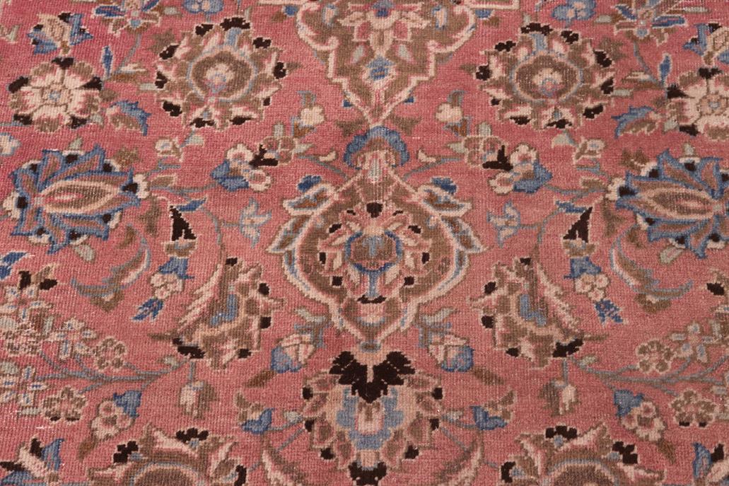 Traditional handmade Persian vintage distressed Pink Brown Hand Knotted RECTANGLE 100% WOOL area rug 8 x 12
