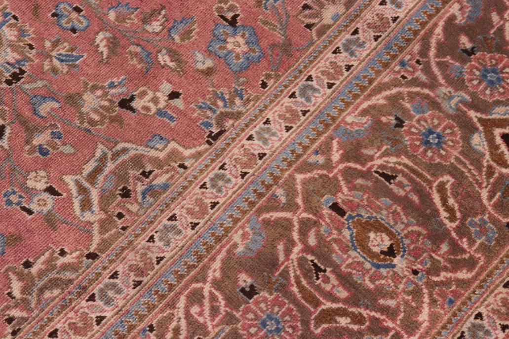 Traditional handmade Persian vintage distressed Pink Brown Hand Knotted RECTANGLE 100% WOOL area rug 8 x 12
