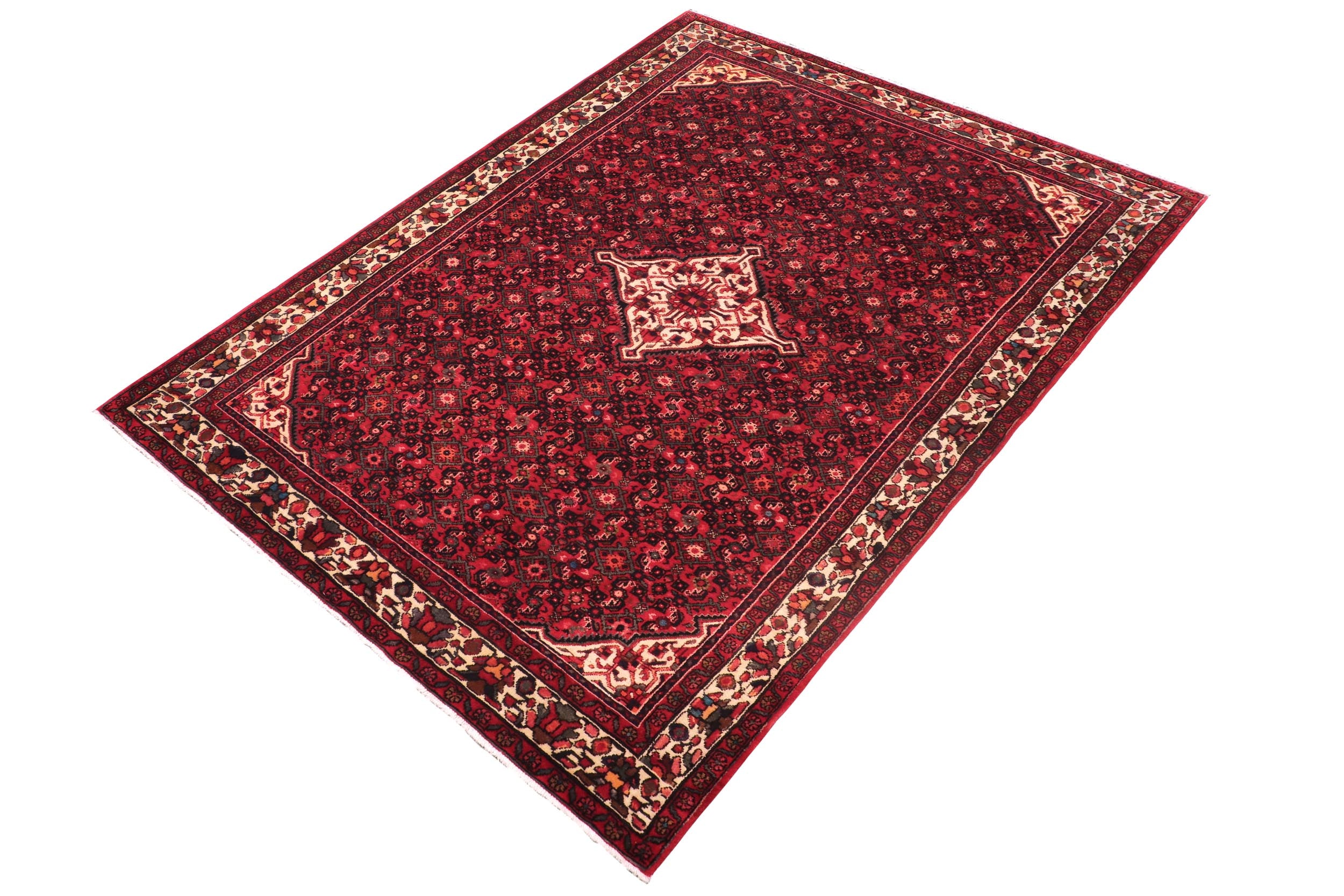 handmade Traditional Tabriz Red Beige Hand Knotted RECTANGLE 100% WOOL area rug 7 x 10