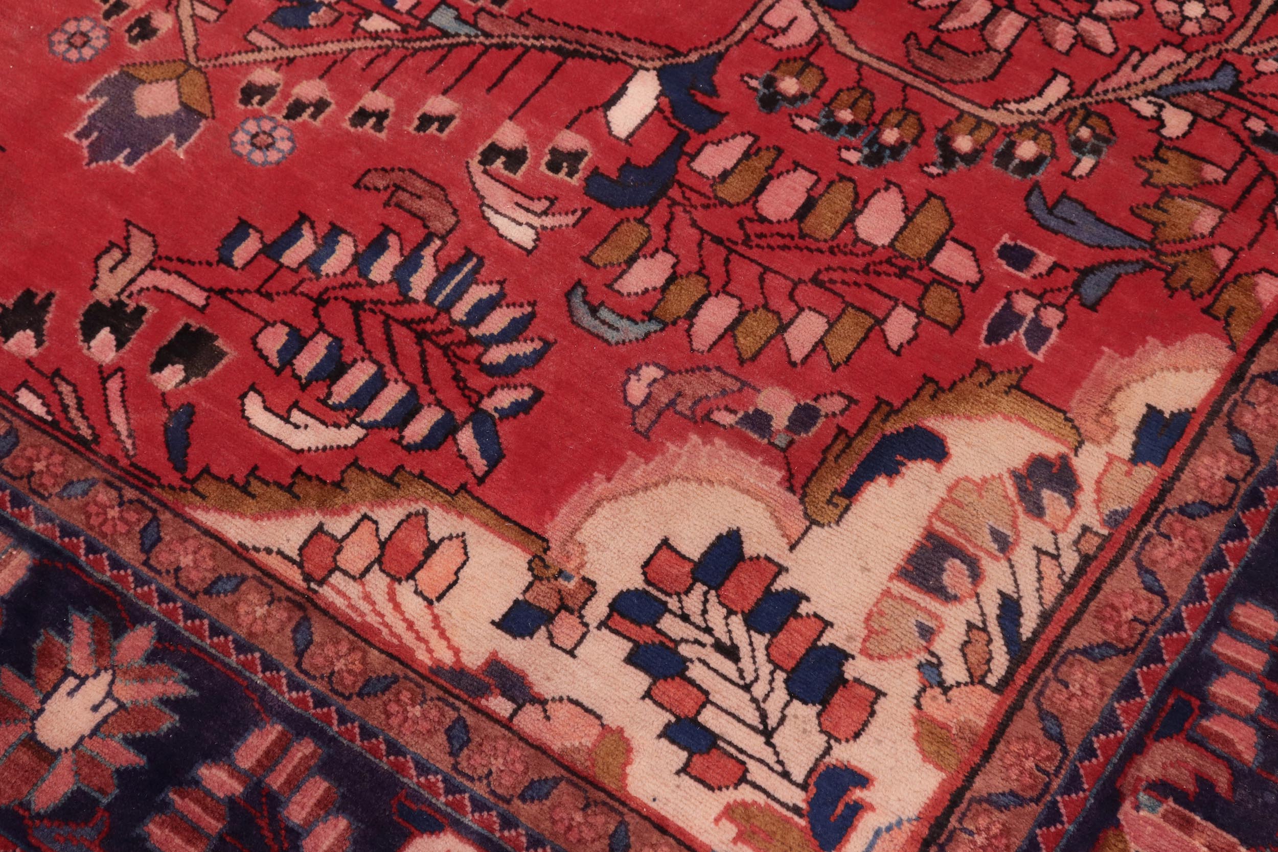 handmade Traditional Tabriz Red Blue Hand Knotted RECTANGLE 100% WOOL area rug 7 x 10