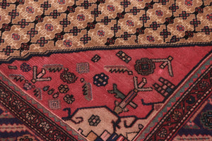 handmade Traditional Tabriz Mahi Brown Blue Hand Knotted RECTANGLE 100% WOOL area rug 6 x 10