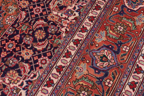 handmade Vintage Tabriz Mahi Purple Rust Hand Knotted RECTANGLE 100% WOOL area rug 10' x 13'