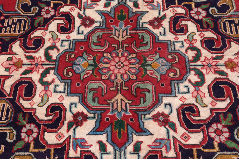 handmade Vintage Tabriz Red Purple Hand Knotted RECTANGLE 100% WOOL area rug 10' x 13'
