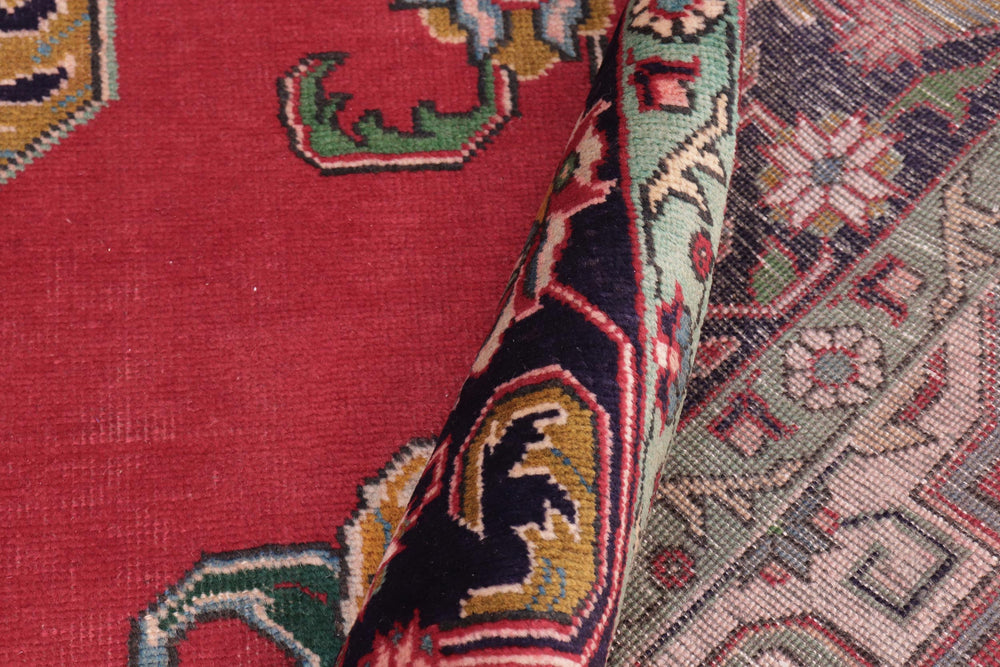handmade Vintage Tabriz Red Purple Hand Knotted RECTANGLE 100% WOOL area rug 10' x 13'