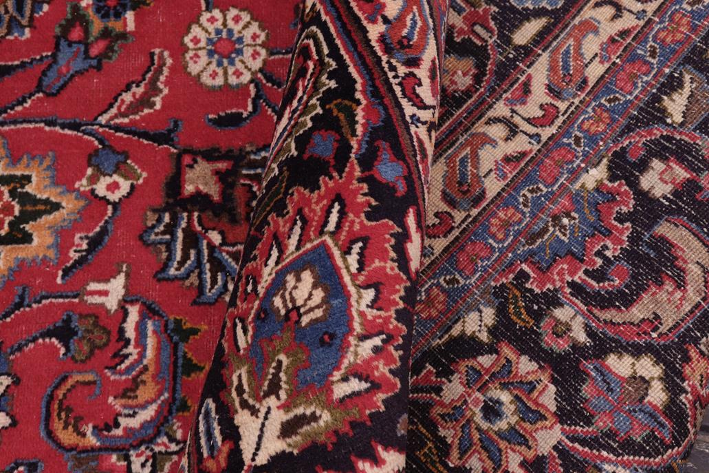 Traditional handmade Persian vintage distressed Red Blue Hand Knotted RECTANGLE 100% WOOL area rug 10 x 13