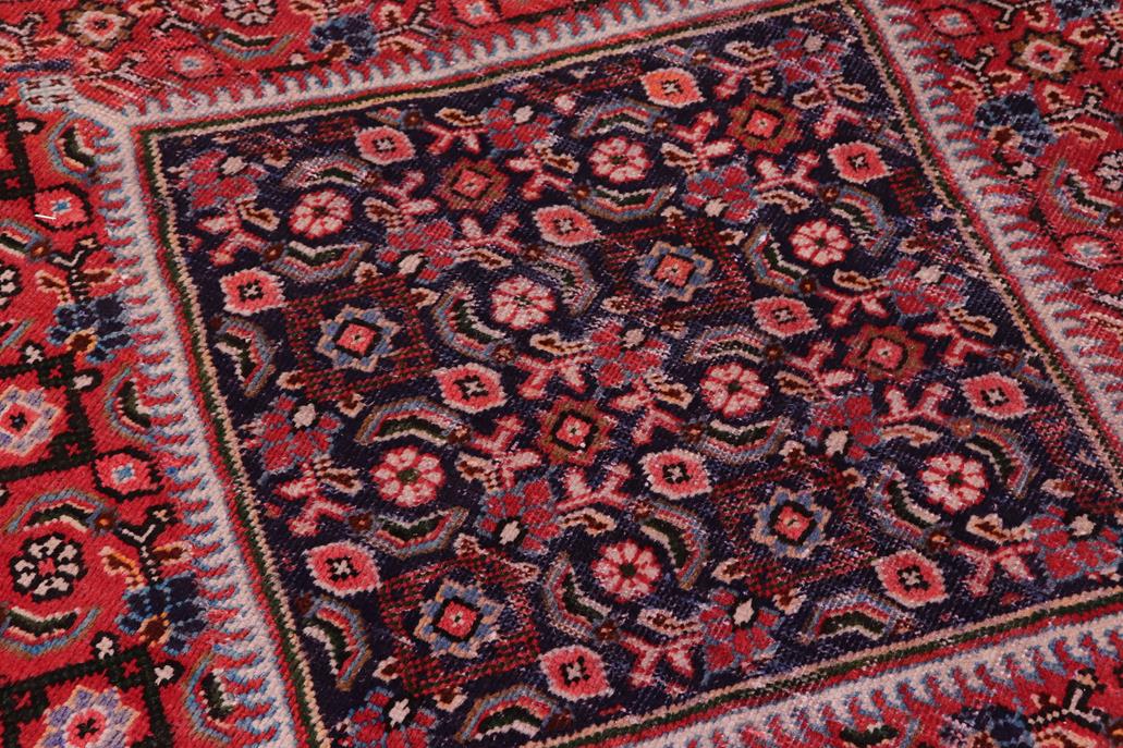 Traditional handmade Persian vintage distressed Mahi Red Purple Hand Knotted RECTANGLE 100% WOOL area rug 10 x 13