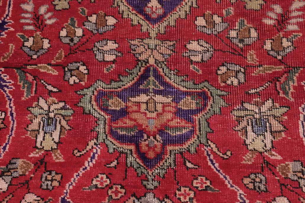 Traditional handmade Persian vintage distressed Bakhtiari Red Purple Hand Knotted RECTANGLE 100% WOOL area rug 9 x 11