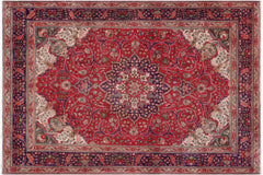 handmade Vintage Bakhtiari Red Purple Hand Knotted RECTANGLE 100% WOOL area rug 9' x 11'