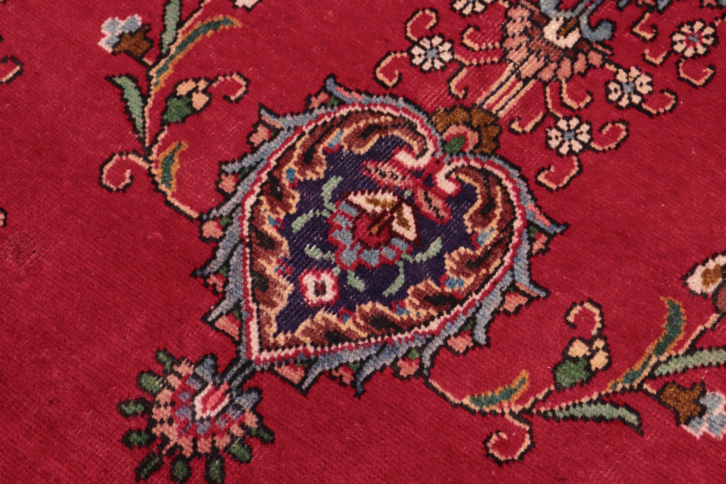handmade Vintage Tabriz Red Purple Hand Knotted RECTANGLE 100% WOOL area rug 9' x 13'