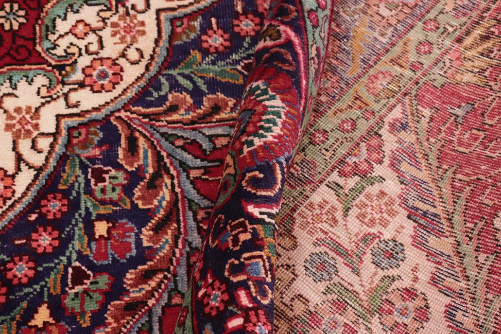 Traditional handmade Persian vintage distressed Red Purple Hand Knotted RECTANGLE 100% WOOL area rug 9 x 13