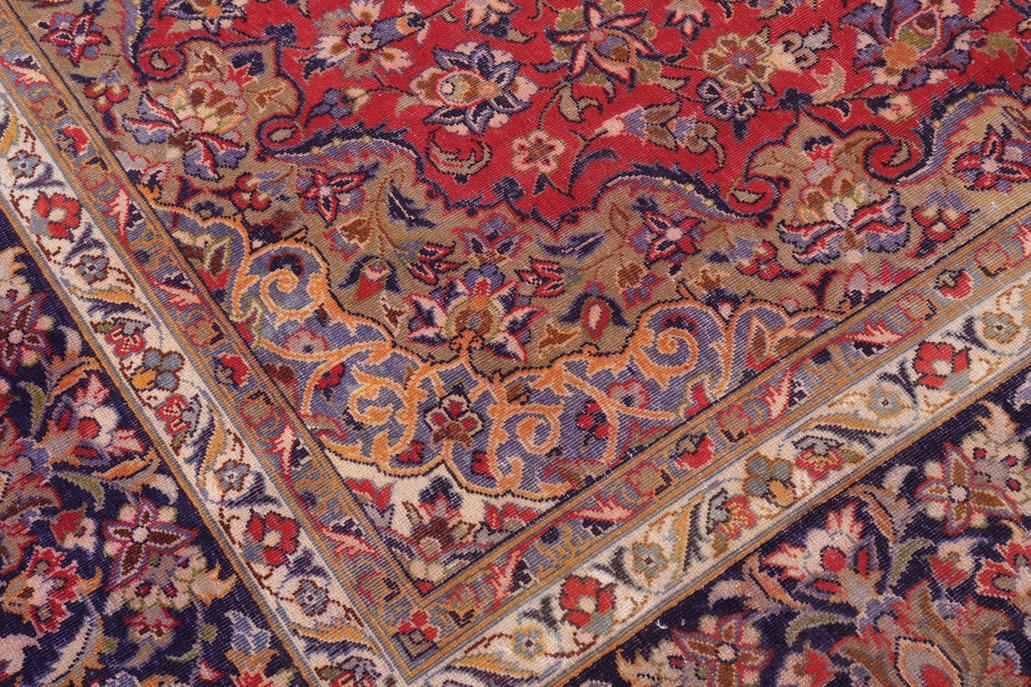 Traditional handmade Persian vintage distressed Red Blue Hand Knotted RECTANGLE 100% WOOL area rug 10 x 14