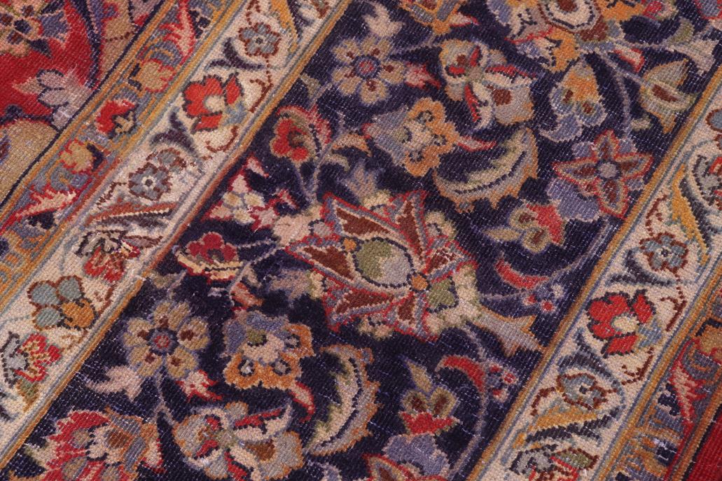 Traditional handmade Persian vintage distressed Red Blue Hand Knotted RECTANGLE 100% WOOL area rug 10 x 14