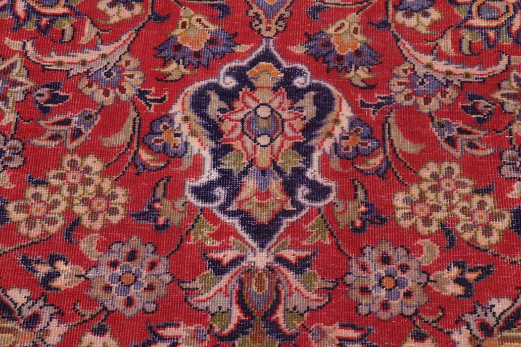 Traditional handmade Persian vintage distressed Red Blue Hand Knotted RECTANGLE 100% WOOL area rug 10 x 14