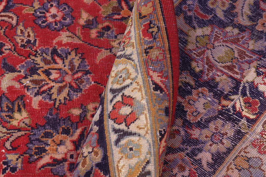 Traditional handmade Persian vintage distressed Red Blue Hand Knotted RECTANGLE 100% WOOL area rug 10 x 14