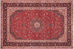 handmade Traditional Kashan Red Purple Hand Knotted RECTANGLE 100% WOOL area rug 10 x 14