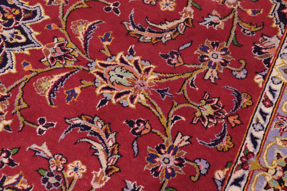 handmade Traditional Kashan Red Purple Hand Knotted RECTANGLE 100% WOOL area rug 10 x 14